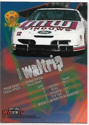 1996 Wheels Viper First Strike #59 Michael Waltrip NM-MT - Racing Card Single