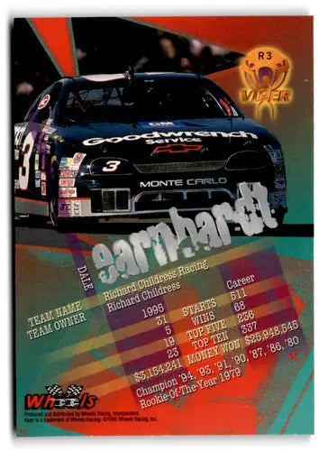 1996 Wheels Viper Promos #R3 Dale Earnhardt NM-MT ID:81304 - Racing Card Single