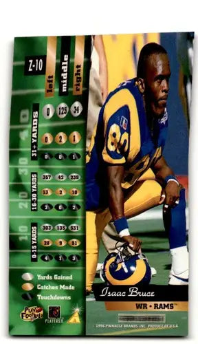 Isaac Bruce Rams football card with original gloss from 1996 Zenith series