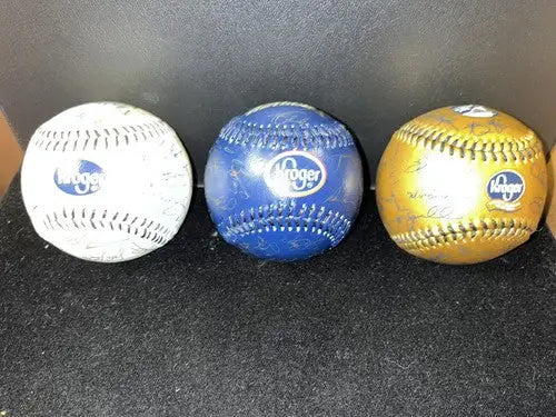 1997 1998 1999 Houston Astros Facsimile Signed Baseball Lot x3 Blue Gold Kroger - Sports Memorabilia