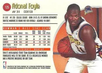 1997-98 Bowman’s Best #125 Adonal Foyle - Basketball Card Single