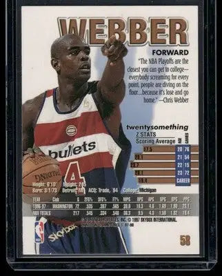 1997-98 SkyBox Z-Force Chris Webber #58 Basketball - Basketball Card Single