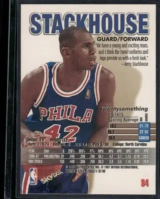 1997-98 SkyBox Z-Force Jerry Stackhouse #84 Basketball - Basketball Card Single