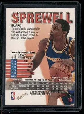 1997-98 Skybox Z-Force Latrell Sprewell #15 Basketball - Basketball Card Single