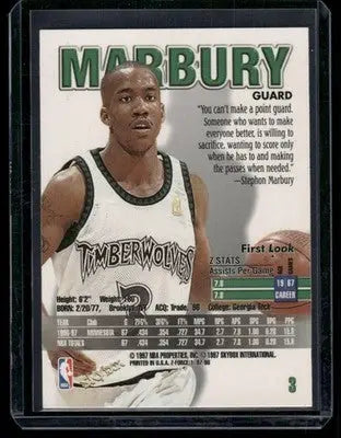 1997-98 SkyBox Z-Force Stephon Marbury #3 Basketball - Basketball Card Single