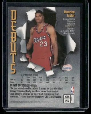 1997-98 Topps Debuts Maurice Taylor #109 Basketball - Basketball Card Single