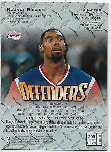 1997-98 Topps Finest #209 Rodney Rogers NM-MT Bronze - Basketball Card Single