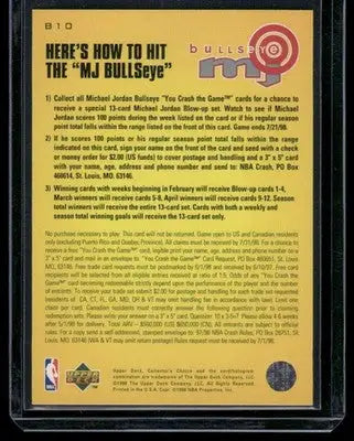 1997-98 Upper Deck Collector’s Choice Bullseye MJ Michael Jordan #B10 Basketball - Basketball Card