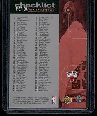 1997-98 Upper Deck NBA Basketball Michael Jordan #174 Basketball - Basketball Card Single