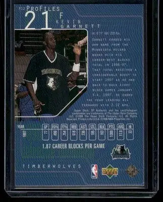 1997-98 Upper Deck SP Authentic Profiles Kevin Garnett #P12 Basketball - Basketball Card Single