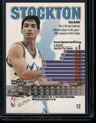 1997-98 Z-Force John Stockton #12 Basketball - Basketball Card Single