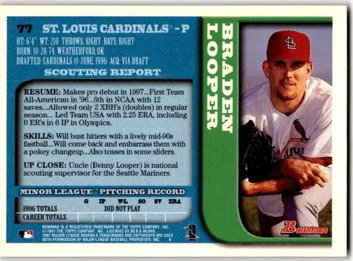 1997 Bowman #77 Braden Looper ID:44506 - Baseball Card Single