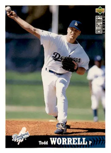 Original gloss Todd Worrell baseball card from Collector’s Choice 1997 Dodgers series