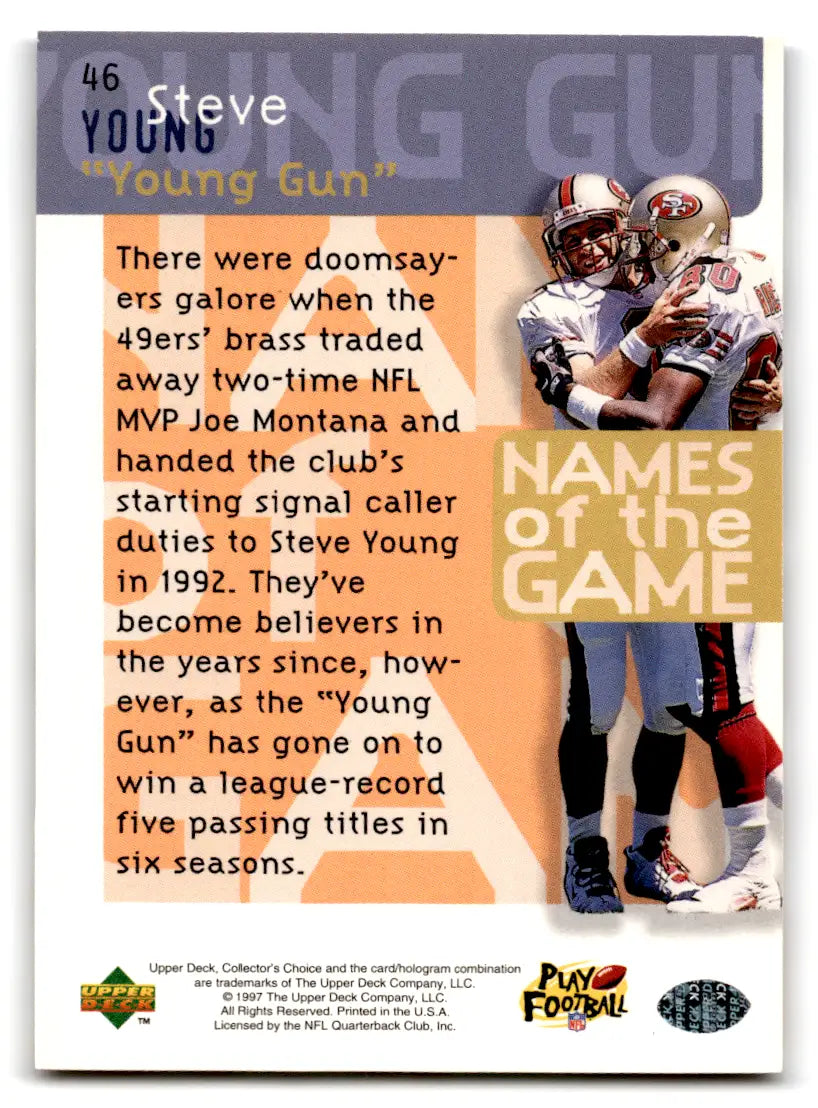 1997 Collector’s Choice #46 Steve Young 49ers - Football Card Single