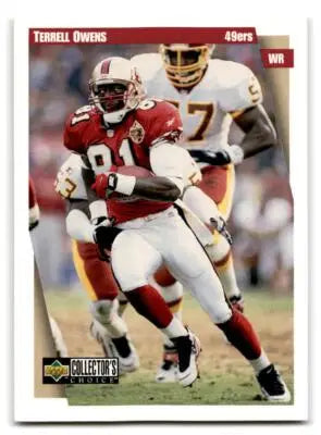 Terrell Owens football card from 1997 Collector’s Choice featuring San Francisco 49ers