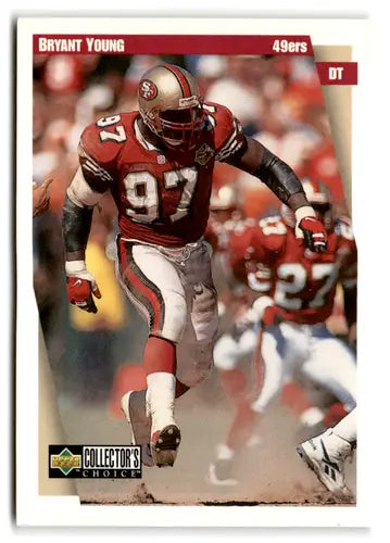 Original gloss Bryant Young football card from 1997 Collector’s Choice mint 49ers