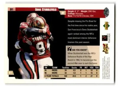 1997 Collector’s Choice San Francisco 49ers #SF1 Dana Stubblefield - Football Card Single