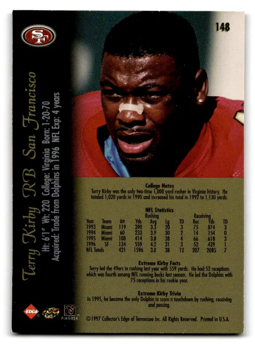 1997 Collector’s Edge Extreme #148 Terry Kirby - Football Card Single
