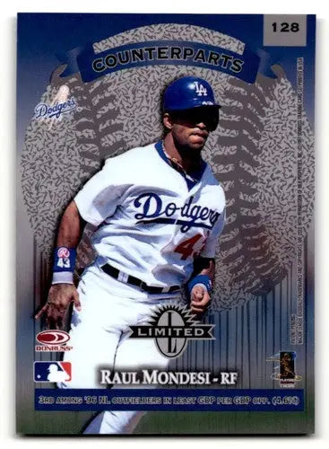 Raul Mondesi baseball card from Donruss Limited 1997 featuring Andruw Jones and Raul Mondesi