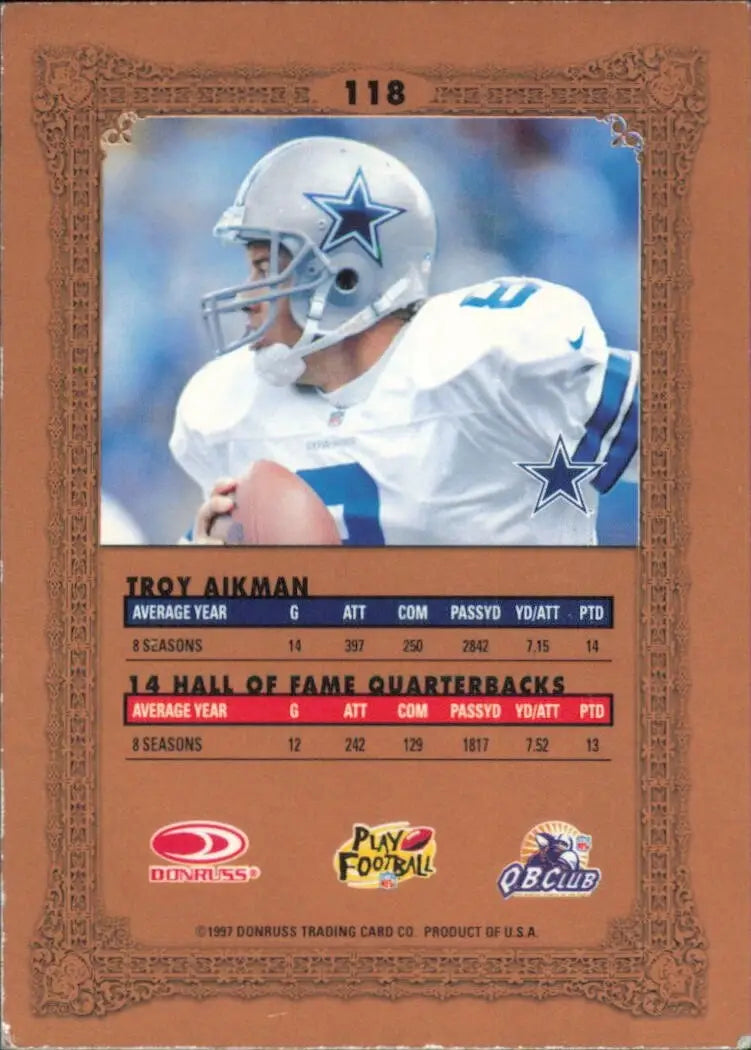 1997 Donruss Preferred National Treasures Bronze Troy Aikman Dallas Cowboys #118 - Football Card Single