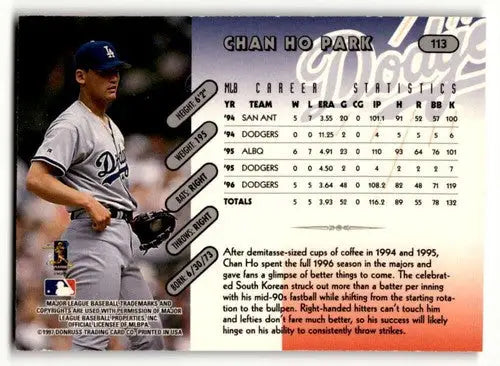1997 Donruss Team Sets #113 Chan Ho Park Los Angeles Dodgers Basebal ID:53104 - Baseball Card Single