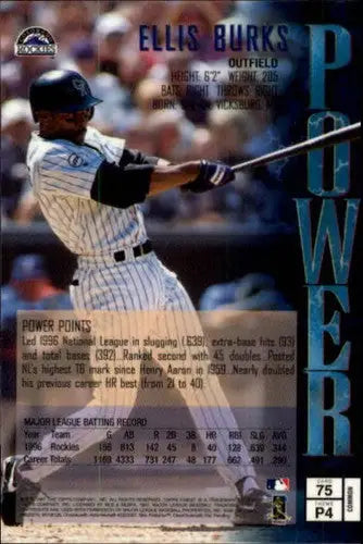 Original gloss Ellis Burks baseball card 1997 Finest NM-MT Rockies featuring Ellis Burks