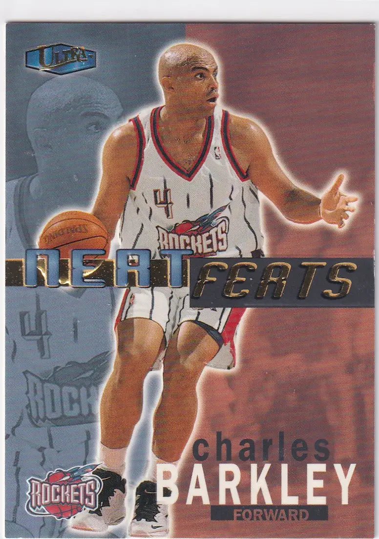 1997 FLEER #13 CHARLES BARKLEY NEAT FEATS- HOUSTON ROCKETS - Basketball Card Single