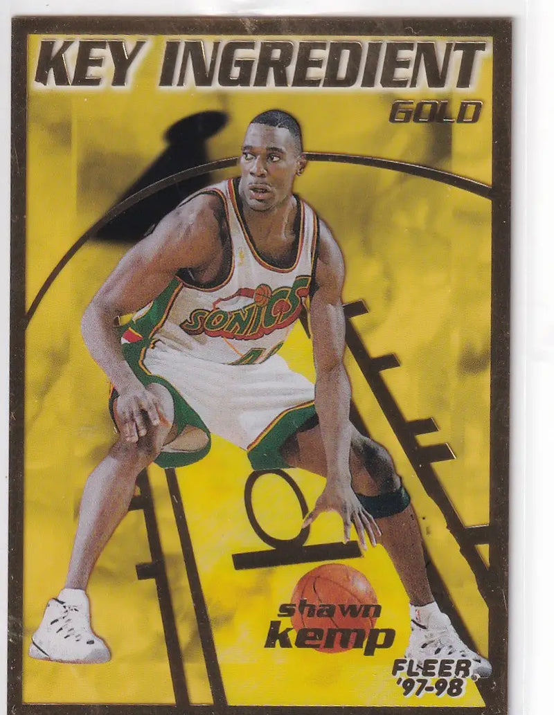 1997 FLEER #5 SHAWN KEMP KEY INGREIDENT GOLD 5 OF 15- SEATTLE SONICS