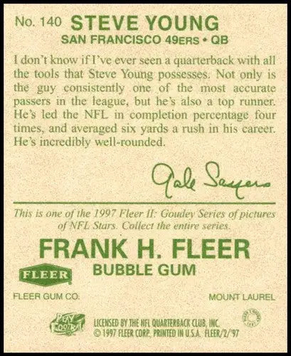 1997 Fleer Goudey II #140 Steve Young NM-MT 49ers - Football Card Single