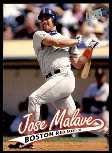 Fleer Ultra Jose Malave Red Sox trading card in batting stance, 1997 Fleer Ultra series