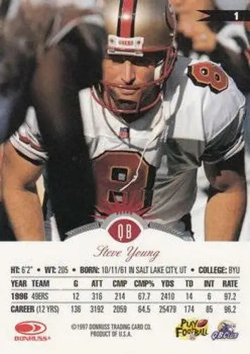 1997 Leaf #1 Steve Young NM-MT 49ers - Football Card Single