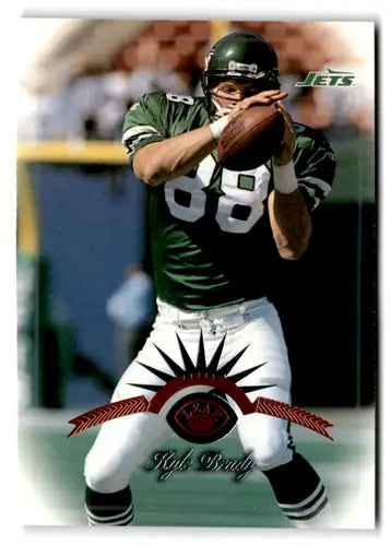 Original gloss football player card of Kyle Brady from 1997 Leaf #106 NY Jets