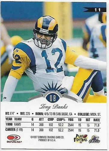 1997 Leaf #11 Tony Banks NM-MT Rams - Football Card Single
