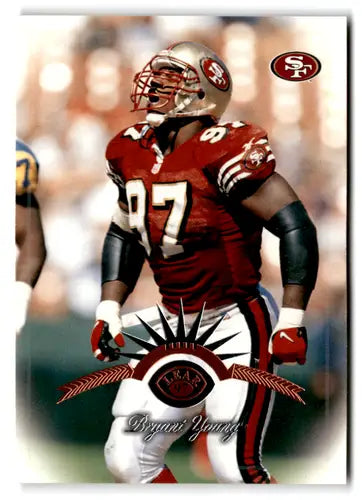 Football player in uniform with original gloss Bryant Young NM-MT 49ers ID:73497