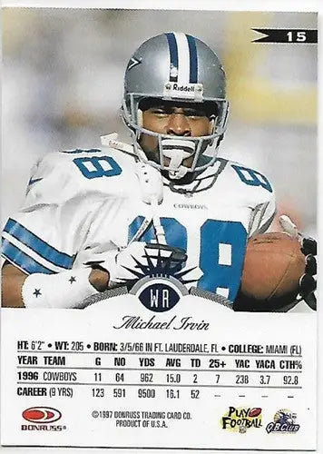 1997 Leaf #15 Michael Irvin NM-MT Cowboys - Football Card Single
