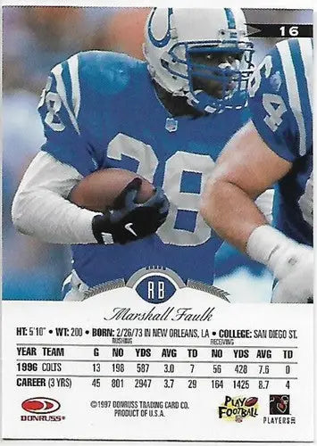 1997 Leaf #16 Marshall Faulk NM-MT Colts - Football Card Single