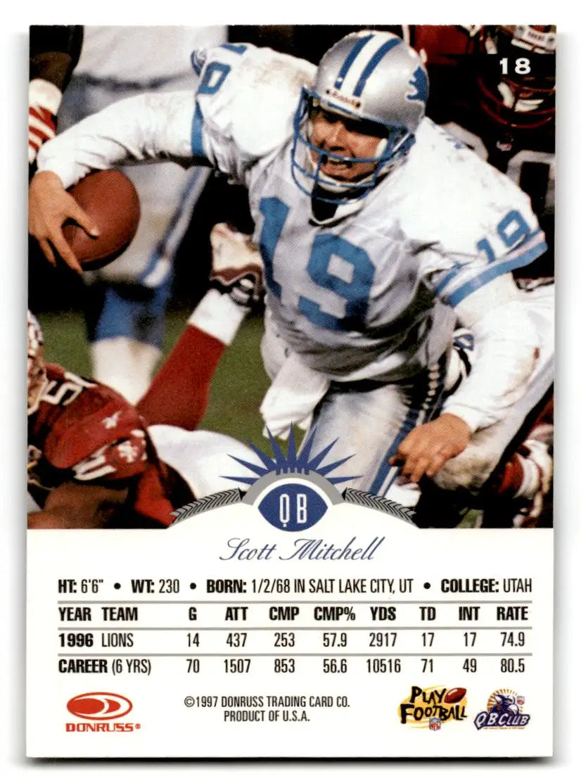1997 Leaf #18 Scott Mitchell - Football Card Single