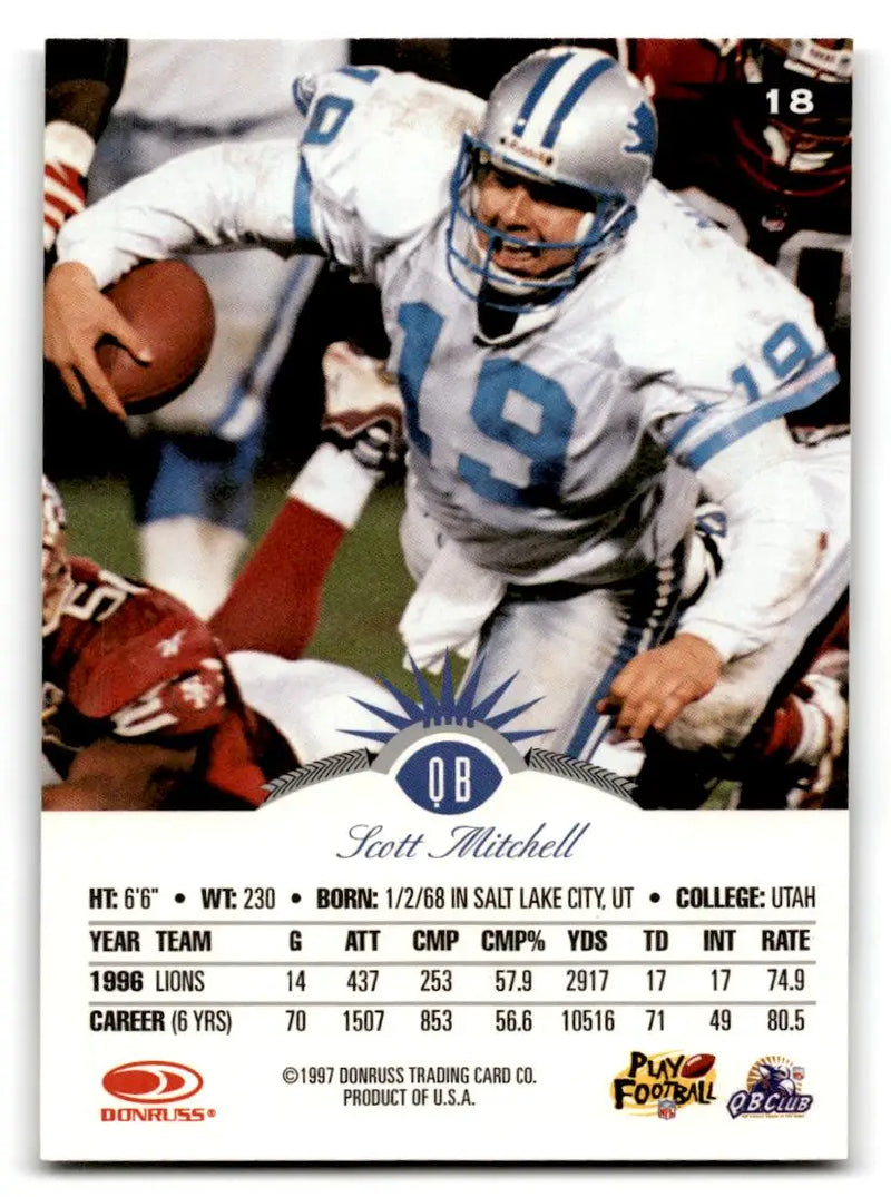 1997 Leaf #18 Scott Mitchell - Football Card Single