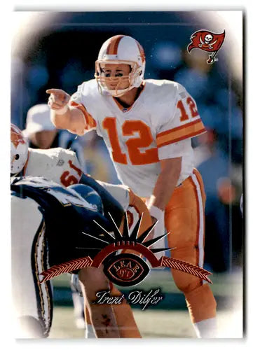 Original gloss Trent Dilfer football card from 1997 Leaf Buccaneers in near mint condition