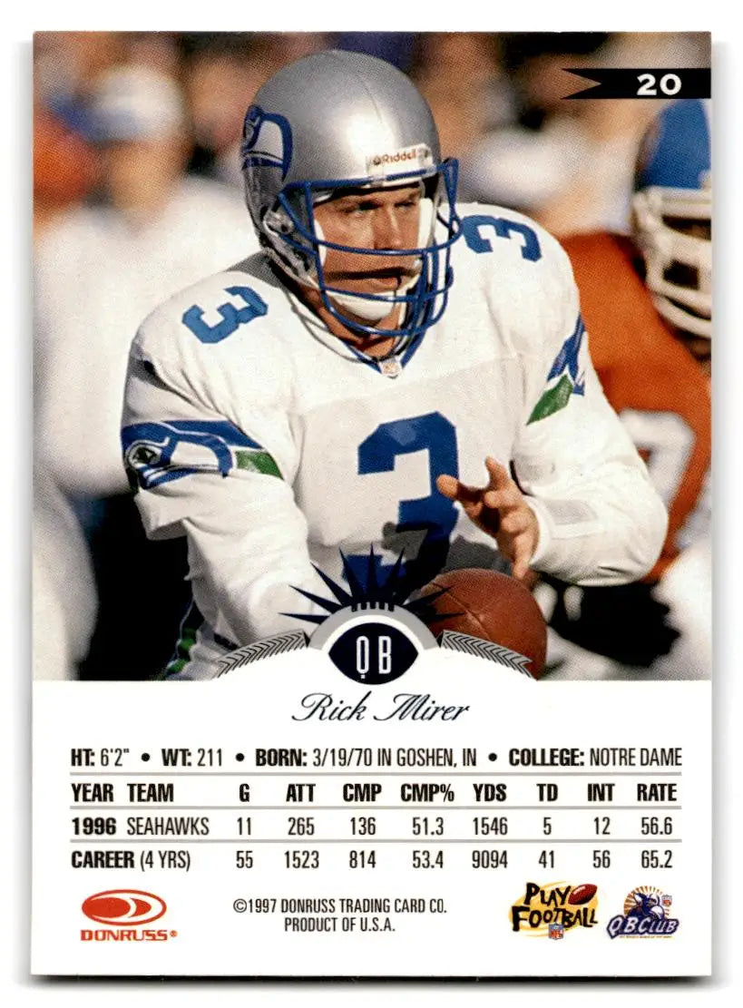 1997 Leaf #20 Rick Mirer - Football Card Single