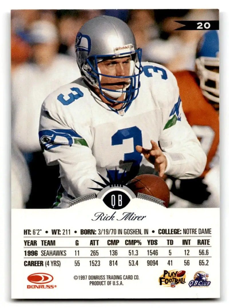 1997 Leaf #20 Rick Mirer - Football Card Single