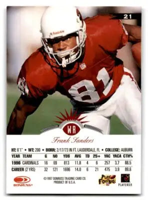 1997 Leaf #21 Frank Sanders - Football Card Single