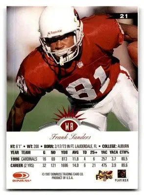 1997 Leaf #21 Frank Sanders - Football Card Single