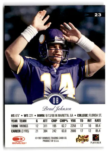 1997 Leaf #23 Brad Johnson NM Near Mint Vikings ID:67063
