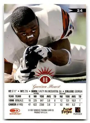 Garrison Hearst trading card from the 1997 Leaf #24 collection for sports card enthusiasts
