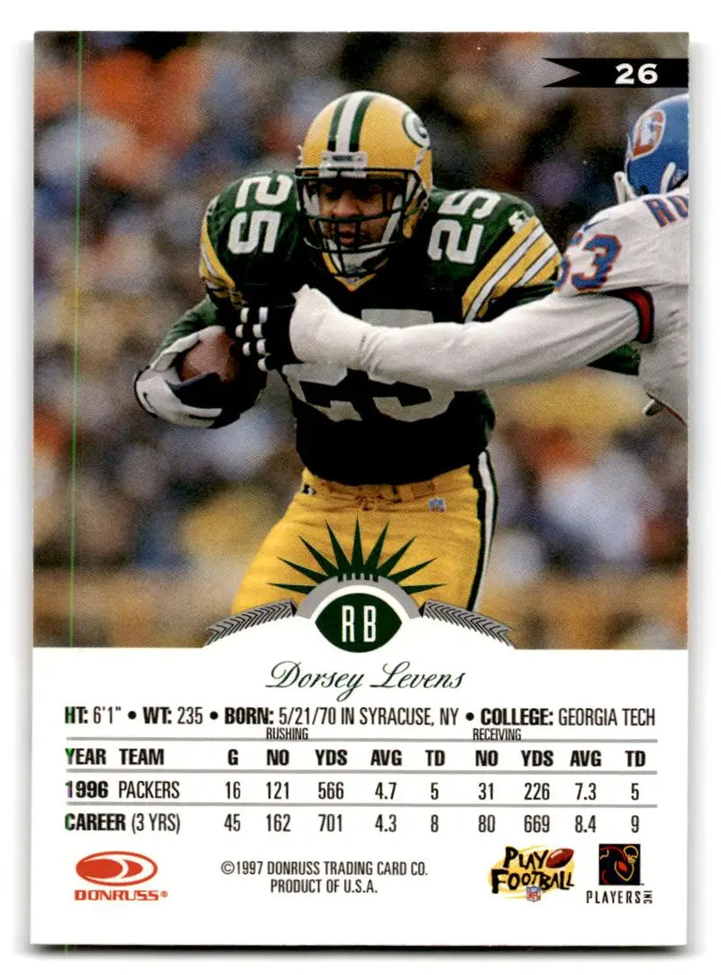 1997 Leaf #26 Dorsey Levens - Football Card Single