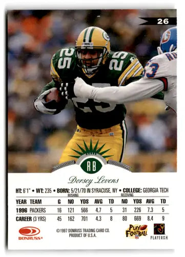 1997 Leaf #26 Dorsey Levens NM Near Mint Packers ID:67061 - Football Card Single