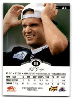 Jeff George football trading card from 1997 Leaf #28 featuring Oakland Raiders player