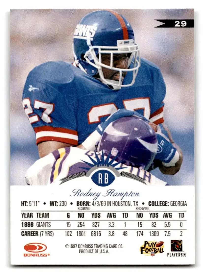 1997 Leaf #29 Rodney Hampton - Football Card Single