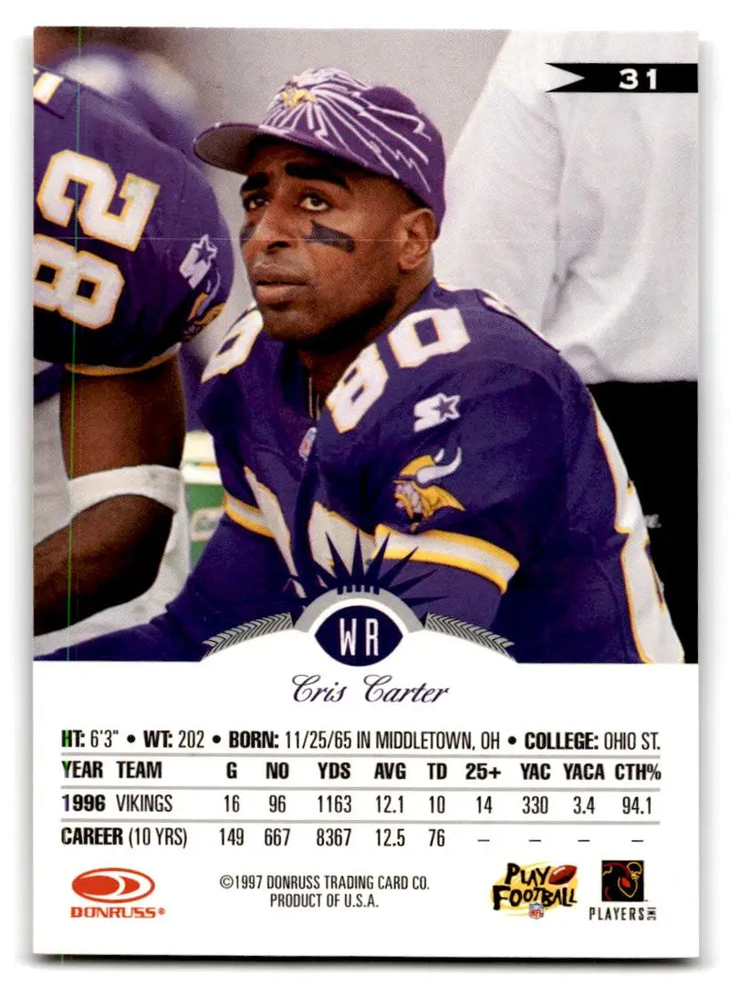 1997 Leaf #31 Cris Carter - Football Card Single
